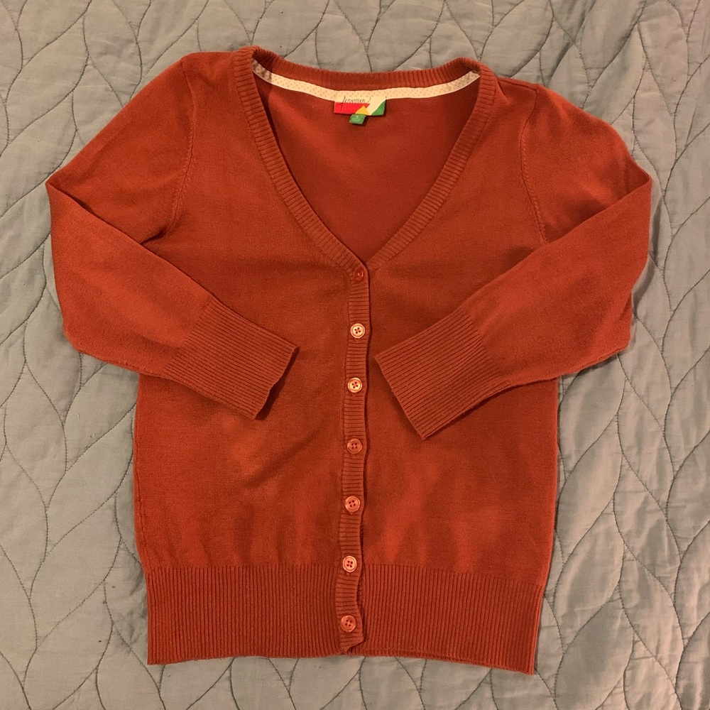 ModCloth Charter School Sweater in Pumpkin, Small